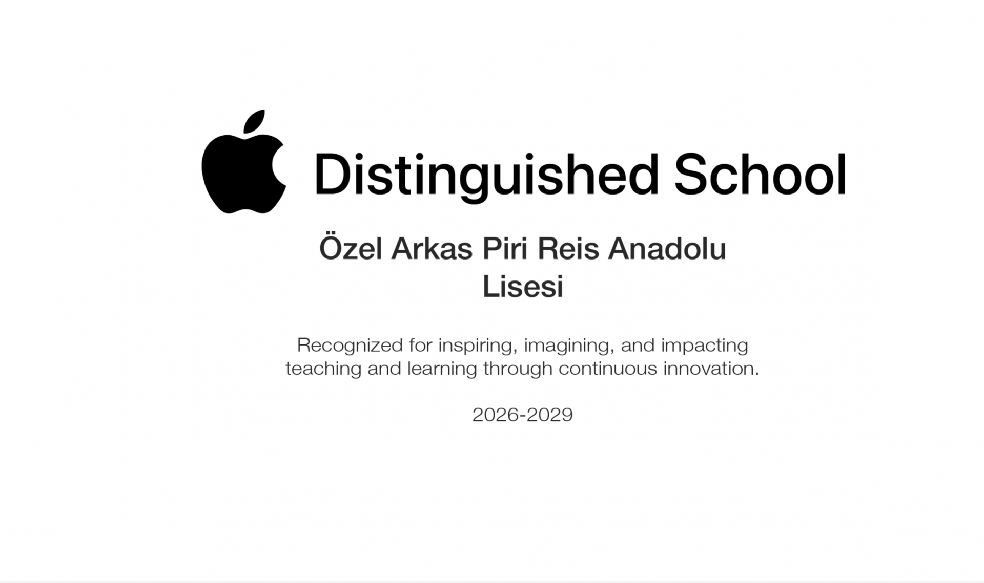 Özel Arkas Piri Reis Anadolu Lisesi, Apple Distinguished School Olarak Tanındı.-img